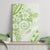Polynesian Pattern With Plumeria Flowers Canvas Wall Art Lime Green