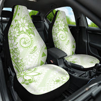 Polynesian Pattern With Plumeria Flowers Car Seat Cover Lime Green