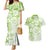 Polynesian Pattern With Plumeria Flowers Couples Matching Mermaid Dress and Hawaiian Shirt Lime Green