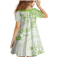 Polynesian Pattern With Plumeria Flowers Family Matching Mermaid Dress and Hawaiian Shirt Lime Green
