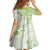 Polynesian Pattern With Plumeria Flowers Family Matching Off Shoulder Short Dress and Hawaiian Shirt Lime Green