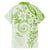 Polynesian Pattern With Plumeria Flowers Family Matching Short Sleeve Bodycon Dress and Hawaiian Shirt Lime Green