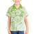 Polynesian Pattern With Plumeria Flowers Family Matching Short Sleeve Bodycon Dress and Hawaiian Shirt Lime Green