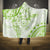Polynesian Pattern With Plumeria Flowers Hooded Blanket Lime Green