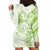 Polynesian Pattern With Plumeria Flowers Hoodie Dress Lime Green