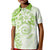 Polynesian Pattern With Plumeria Flowers Kid Polo Shirt Lime Green