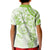 Polynesian Pattern With Plumeria Flowers Kid Polo Shirt Lime Green