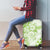 Polynesian Pattern With Plumeria Flowers Luggage Cover Lime Green