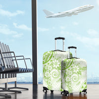 Polynesian Pattern With Plumeria Flowers Luggage Cover Lime Green LT05 - Polynesian Pride