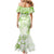 Polynesian Pattern With Plumeria Flowers Mermaid Dress Lime Green