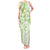 Polynesian Pattern With Plumeria Flowers Tank Maxi Dress Lime Green