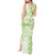 Polynesian Pattern With Plumeria Flowers Tank Maxi Dress Lime Green