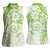Polynesian Pattern With Plumeria Flowers Women Sleeveless Polo Shirt Lime Green