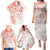 Polynesian Pattern With Plumeria Flowers Family Matching Puletasi and Hawaiian Shirt Orange Peach