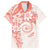 Polynesian Pattern With Plumeria Flowers Family Matching Puletasi and Hawaiian Shirt Orange Peach