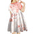 Polynesian Pattern With Plumeria Flowers Kid Short Sleeve Dress Orange Peach