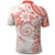 Polynesian Pattern With Plumeria Flowers Polo Shirt Orange Peach
