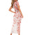 Polynesian Pattern With Plumeria Flowers Short Sleeve Bodycon Dress Orange Peach