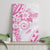 Polynesian Pattern With Plumeria Flowers Canvas Wall Art Pink