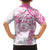 Polynesian Pattern With Plumeria Flowers Family Matching Off Shoulder Short Dress and Hawaiian Shirt Pink