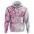 Polynesian Pattern With Plumeria Flowers Hoodie Pink