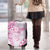 Polynesian Pattern With Plumeria Flowers Luggage Cover Pink