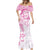 Polynesian Pattern With Plumeria Flowers Mermaid Dress Pink