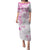 Polynesian Pattern With Plumeria Flowers Puletasi Pink