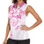 Polynesian Pattern With Plumeria Flowers Women Sleeveless Polo Shirt Pink