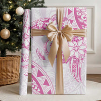 Polynesian Pattern With Plumeria Flowers Wrapping Paper Pink - Polynesian Pride