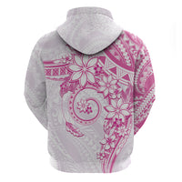 Polynesian Pattern With Plumeria Flowers Zip Hoodie Pink LT05 - Polynesian Pride