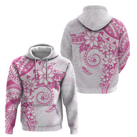 Polynesian Pattern With Plumeria Flowers Zip Hoodie Pink LT05 - Polynesian Pride