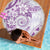 Polynesian Pattern With Plumeria Flowers Beach Blanket Purple