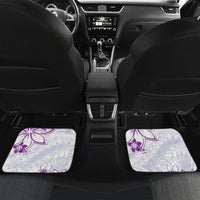 Polynesian Pattern With Plumeria Flowers Car Mats Purple LT05 Set 2pcs - Back Purple - Polynesian Pride