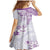 Polynesian Pattern With Plumeria Flowers Family Matching Mermaid Dress and Hawaiian Shirt Purple