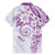 Polynesian Pattern With Plumeria Flowers Family Matching Mermaid Dress and Hawaiian Shirt Purple