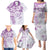 Polynesian Pattern With Plumeria Flowers Family Matching Puletasi and Hawaiian Shirt Purple