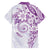 Polynesian Pattern With Plumeria Flowers Family Matching Puletasi and Hawaiian Shirt Purple