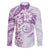 Polynesian Pattern With Plumeria Flowers Family Matching Puletasi and Hawaiian Shirt Purple