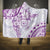 Polynesian Pattern With Plumeria Flowers Hooded Blanket Purple