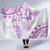 Polynesian Pattern With Plumeria Flowers Hooded Blanket Purple