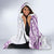 Polynesian Pattern With Plumeria Flowers Hooded Blanket Purple