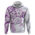 Polynesian Pattern With Plumeria Flowers Hoodie Purple