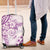 Polynesian Pattern With Plumeria Flowers Luggage Cover Purple