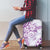 Polynesian Pattern With Plumeria Flowers Luggage Cover Purple