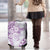 Polynesian Pattern With Plumeria Flowers Luggage Cover Purple