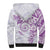 Polynesian Pattern With Plumeria Flowers Sherpa Hoodie Purple