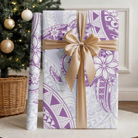 Polynesian Pattern With Plumeria Flowers Wrapping Paper Purple - Polynesian Pride
