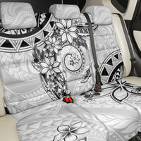 Polynesian Pattern With Plumeria Flowers Back Car Seat Cover White