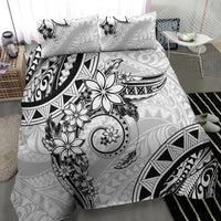 Polynesian Pattern With Plumeria Flowers Bedding Set White